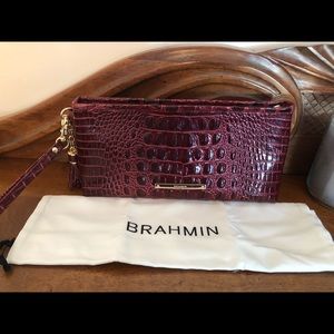 Brahmin Melbourne Kayla Cranberry wristlet